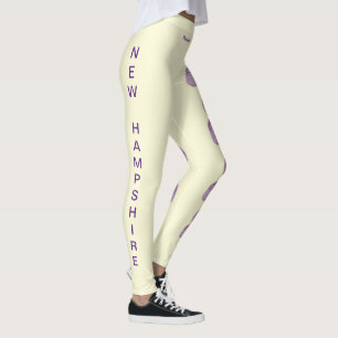 Yellow New Hampshire Purple Lilac State Leggings
