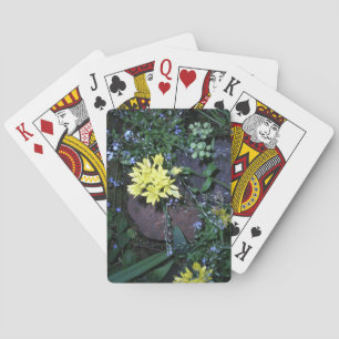Yellow Night Flowers Photo Playing Cards