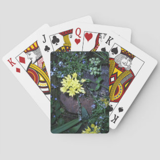 Yellow Night Flowers Photo Playing Cards