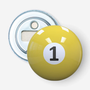 Yellow No. 1 Billiard Pool Ball Bottle Opener