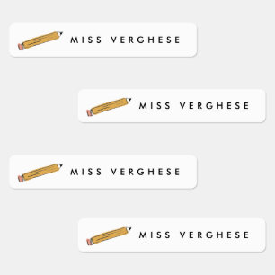 Yellow No. 2 Pencil Teachers Personalised Name