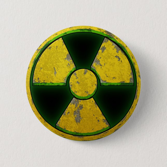 Yellow Nuke 6 Cm Round Badge (Front)