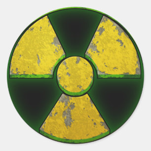 Yellow Nuke Classic Round Sticker