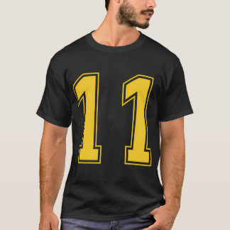 Yellow Number 11 Team Junior Sports Numbered Unifo T-Shirt