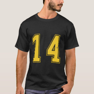 Yellow Number 14 Team Junior Sports Numbered Unifo T-Shirt