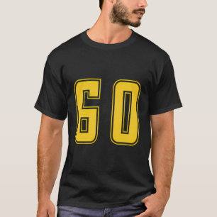 Yellow Number 60 Team Junior Sports Numbered Unifo T-Shirt