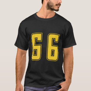 Yellow Number 66 Team Junior Sports Numbered Unifo T-Shirt