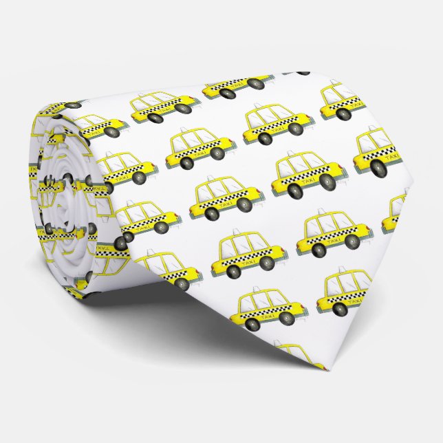 Yellow NYC Chequered Taxi Cab New York City Tie (Rolled)