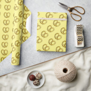 Yellow NYC Soft Pretzel Pretzels Foodie Gift Wrap