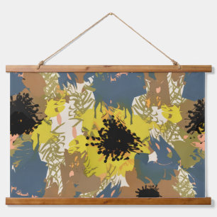 Yellow Ochre Florals Hanging Tapestry