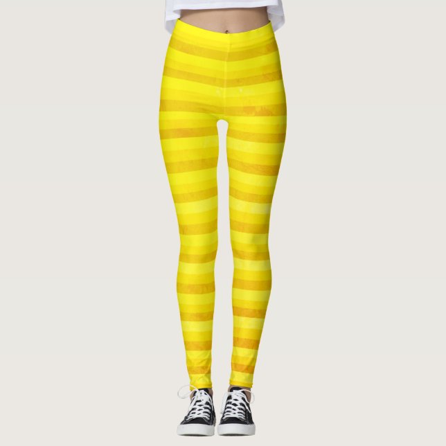 Yellow & Ochre  Stripes leggings (Front)