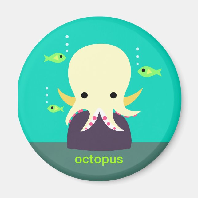 Yellow Octopus Magnet (Front)
