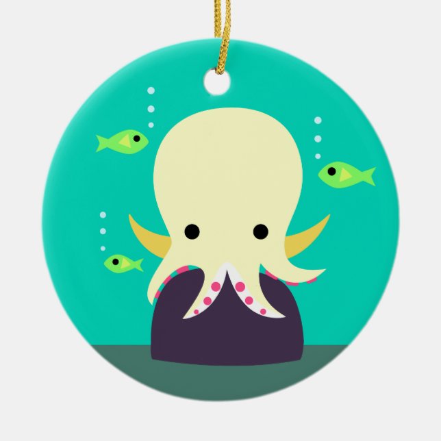 Yellow Octopus Ornament (Front)