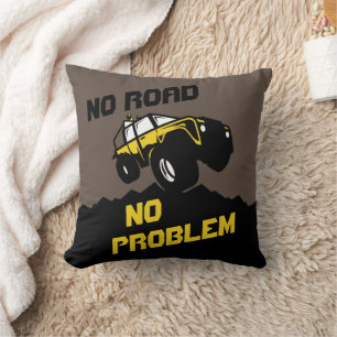 Yellow Off Road Truck No Road No Problem Cushion