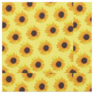 Yellow Oil Painted Sunflowers, Fabric