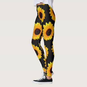 Yellow Oil Painted Sunflowers, Leggings