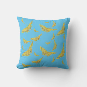 Yellow Old World Swallowtail Butterfly pattern Cushion