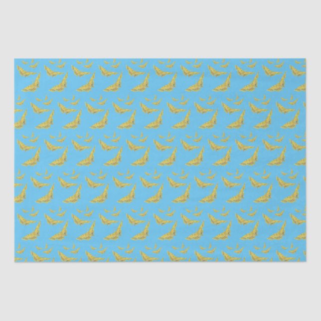 Yellow Old World Swallowtail Butterfly pattern Tissue Paper (Front)