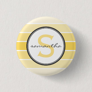 Yellow Ombre Monogram 3 Cm Round Badge