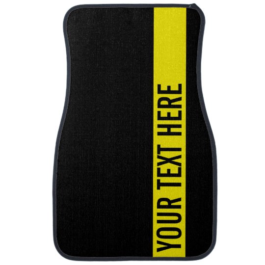 Yellow on Black Personalised Car Floor Mat Zazzle.co.uk