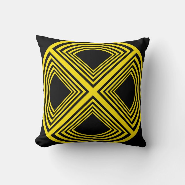 yellow on black symbol disc cushion (Front)