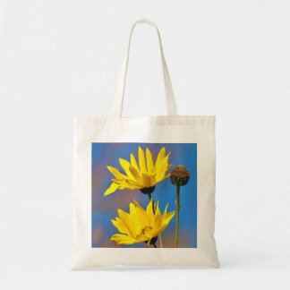 Yellow on Blue Tote Bag