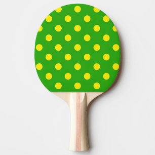 Yellow On Green Polka Dots Pattern Design Ping Pong Paddle