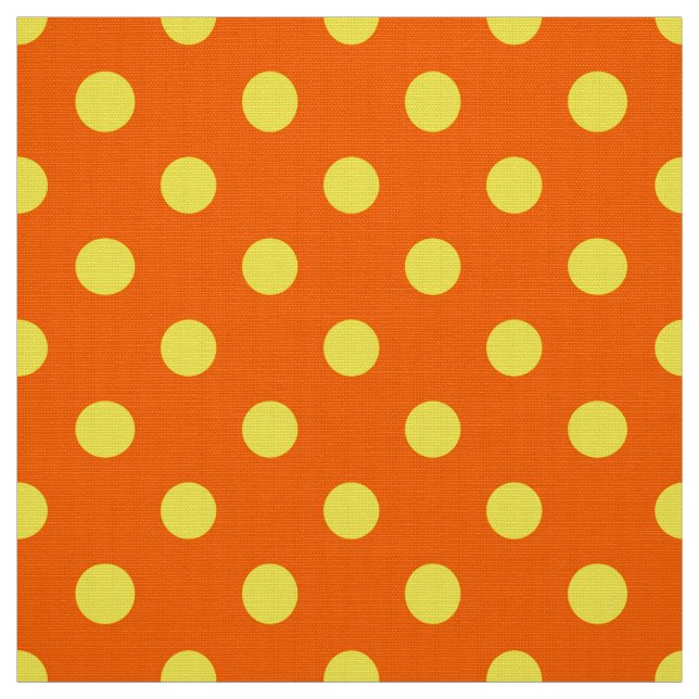 Yellow On Orange Polka Dots Pattern Design  Fabric (Swatch)