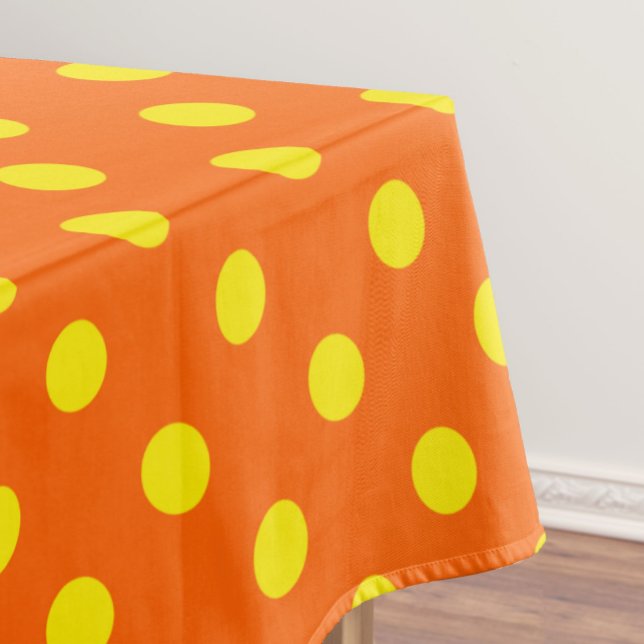 Yellow On Orange Polka Dots Pattern Design  Tablecloth (Creator Uploaded)
