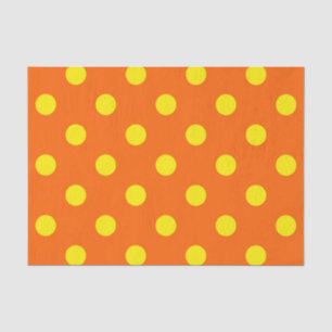 Yellow On Orange Polka Dots Pattern Design  Tissue Paper