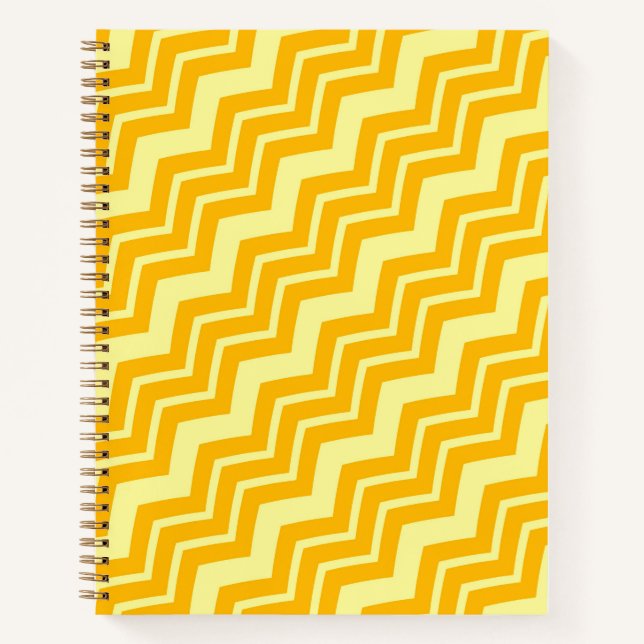 Yellow On Yellow Zigzag Chevron Design  Notebook (Front)