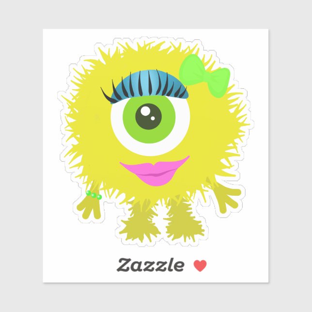 Yellow One-Eyed Girl Monster 4 x 4 (Sheet)