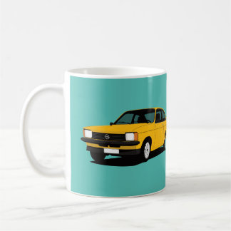 Yellow Opel Kadett Coupé - two images Coffee Mug