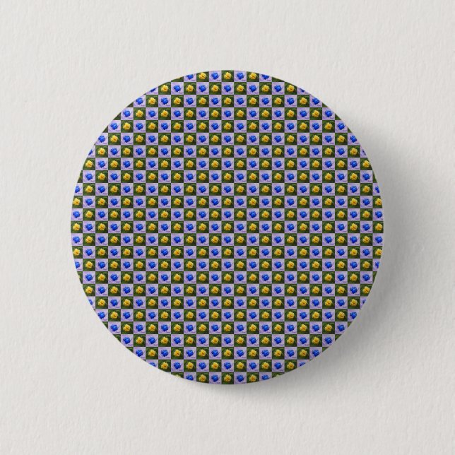 yellow or blue 6 cm round badge (Front)