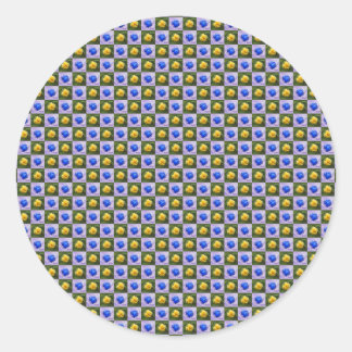yellow or blue classic round sticker