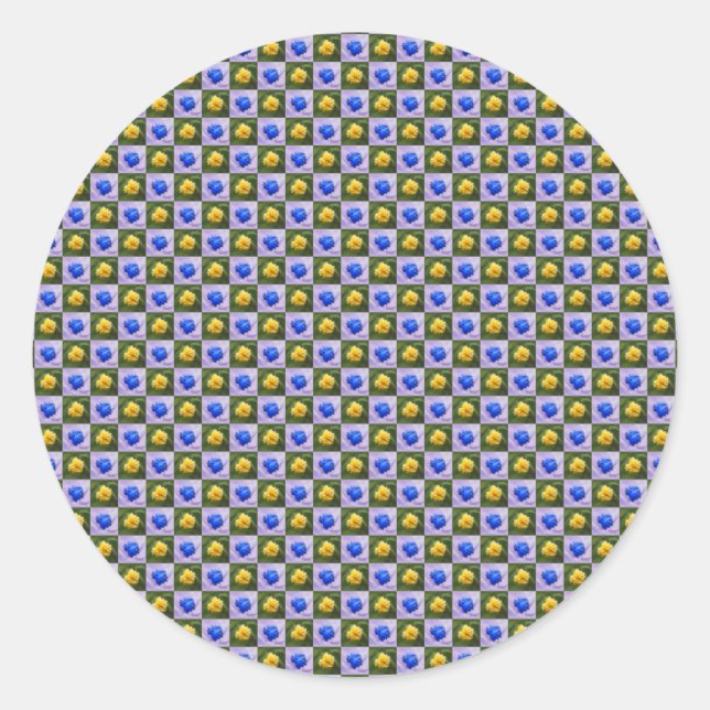 yellow or blue classic round sticker (Front)