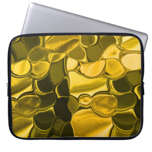 Yellow or gold colour pieces look like gold metal laptop sleeve