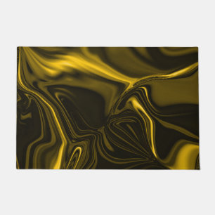Yellow or gold curves in brown image. doormat