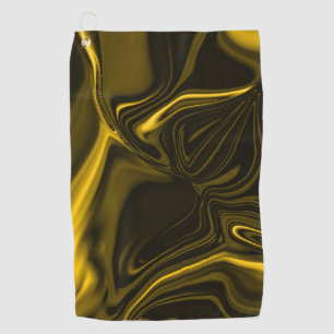 Yellow or gold curves in brown image golf towel