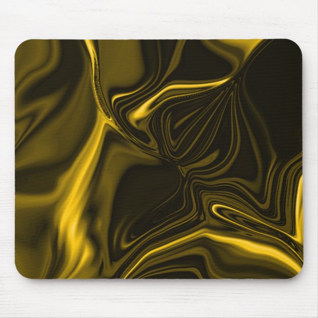 Yellow or gold curves on some brown image  mouse mat (Front)
