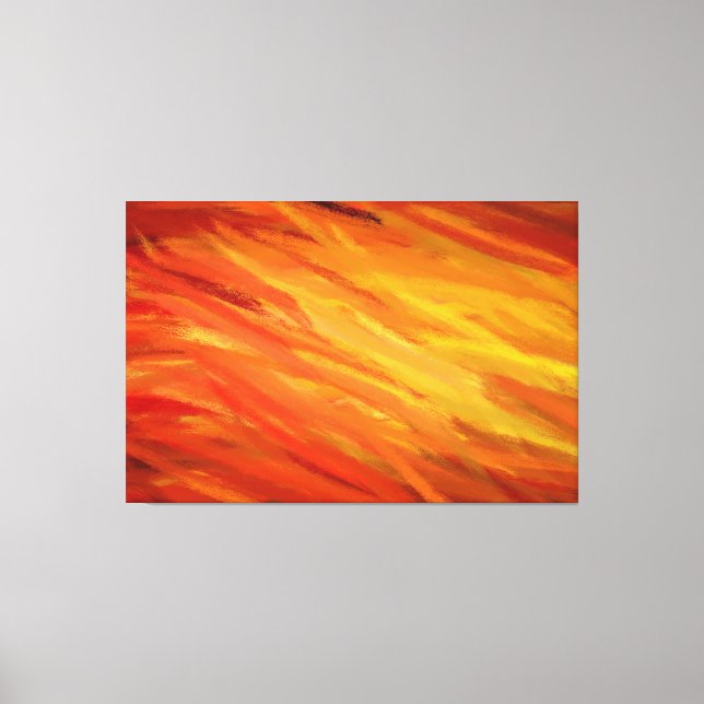 Yellow Orange Abstract Art Painting Canvas Print (Front)