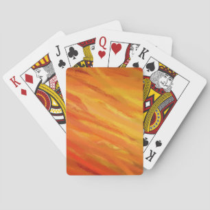 Yellow Orange Abstract Art Painting Playing Cards