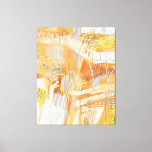 Yellow Orange Abstract Expressionist Painting Canvas Print