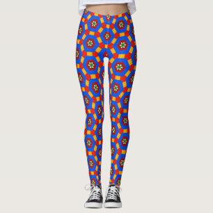 Yellow, Orange and Blue Artwork Leggings
