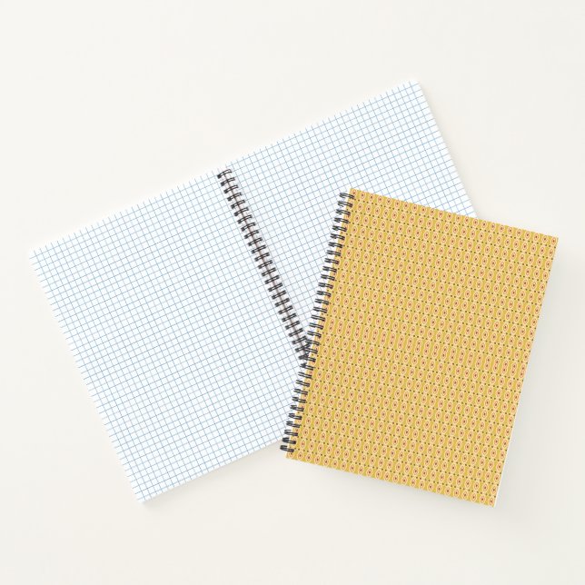 Yellow, orange, and brown sheets of wrapping paper notebook (Inside)