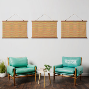 Yellow, orange, and brown wrapping paper sheets ar hanging tapestry