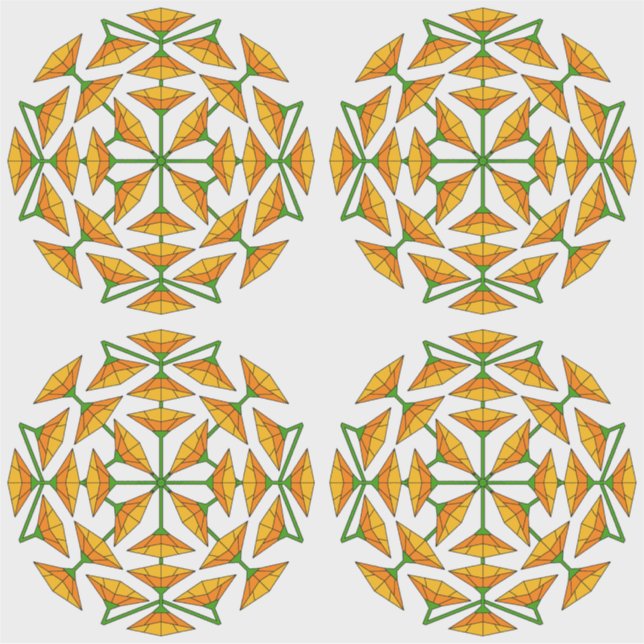 Yellow Orange and Orange Yellow Mirror Flowers (Front)