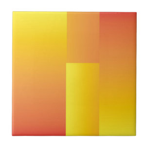 Yellow, Orange and Red Abstract Kitchen Tile