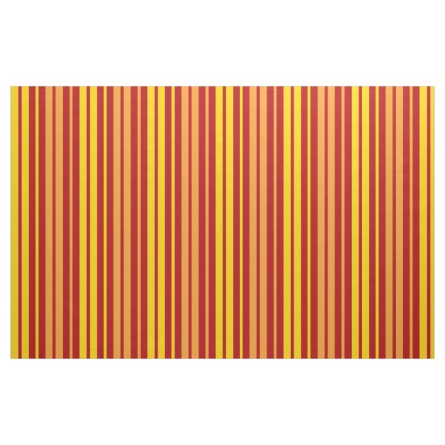 Yellow Orange and Red Vertical Stripes Pattern  Fabric (Fat Quarter)