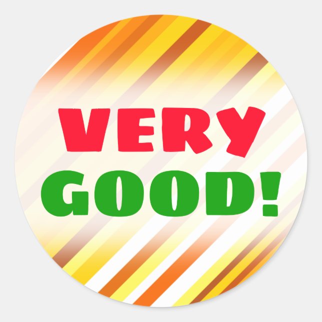 Yellow, Orange and White Sunset-Inspired Stripes Classic Round Sticker (Front)